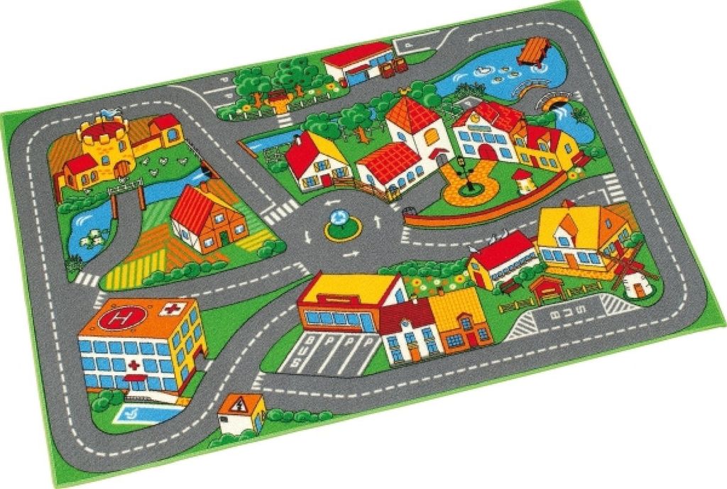 Straßenteppich Quiet Town Straße Stadt Kinderteppich Produktbild 