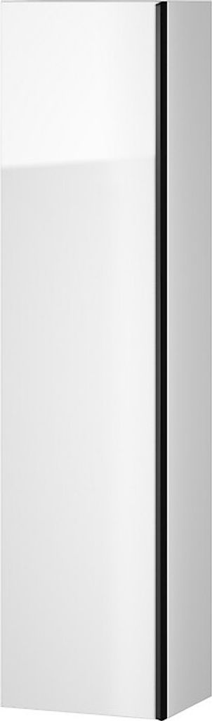 BADLAND Badezimmer Hochhängeschrank Hochschrank Türen VIRGO 160x40x30 Weiß, Schwarz Möbelgriffe mit Spiegel