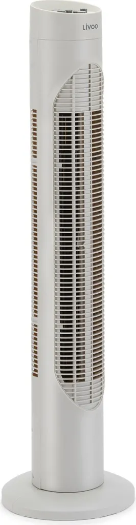 Ventilateur tour oscillant 50W blanc Livoo pour un rafraîchissement doux