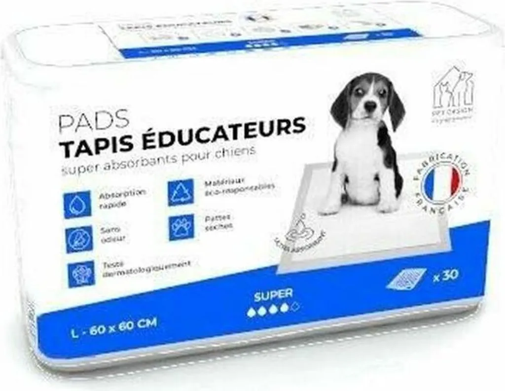 Tapis de Propreté Absorbant 60x60 cm Petdesign pour Animaux x30