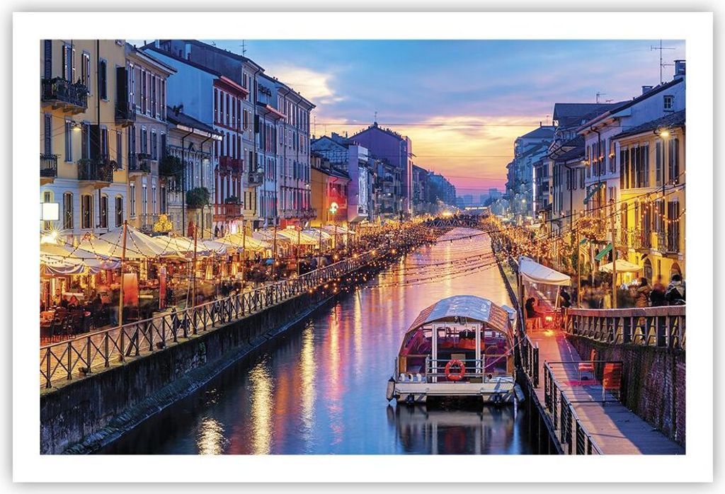 Poster - Poster ohne Rahmen - Kanal Grande Abend - 91,5x61 cm - Wand Bild - Wanddeko - Wandbilder - Kunstposter - Wandposter - Bilder - Kunstdruck ...