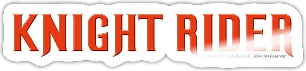 Spreadshirt Logo Knight Rider Sticker Aufkleber, 10 x 10 cm, Weiß glänzend