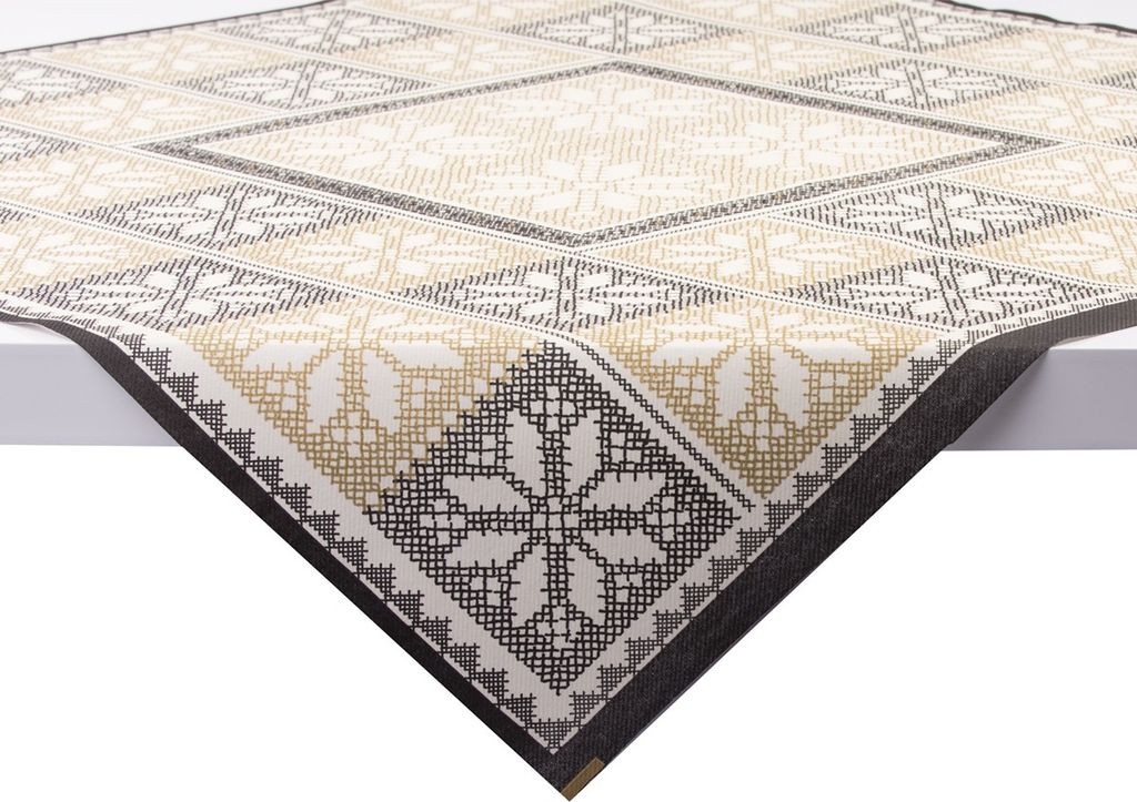 Sovie HORECA Tischdecke Chriss in Schwarz-Gold aus Linclass Airlaid 80 x 80 cm, 20 Stück - Mitteldecke Weihnachten