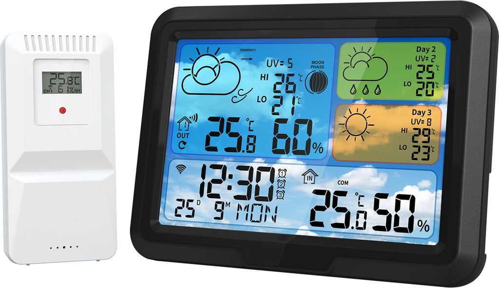 Meteostanice Wi-Fi, 5,3" bezdrátový vnitřní/venkovní Obrázek produktu 