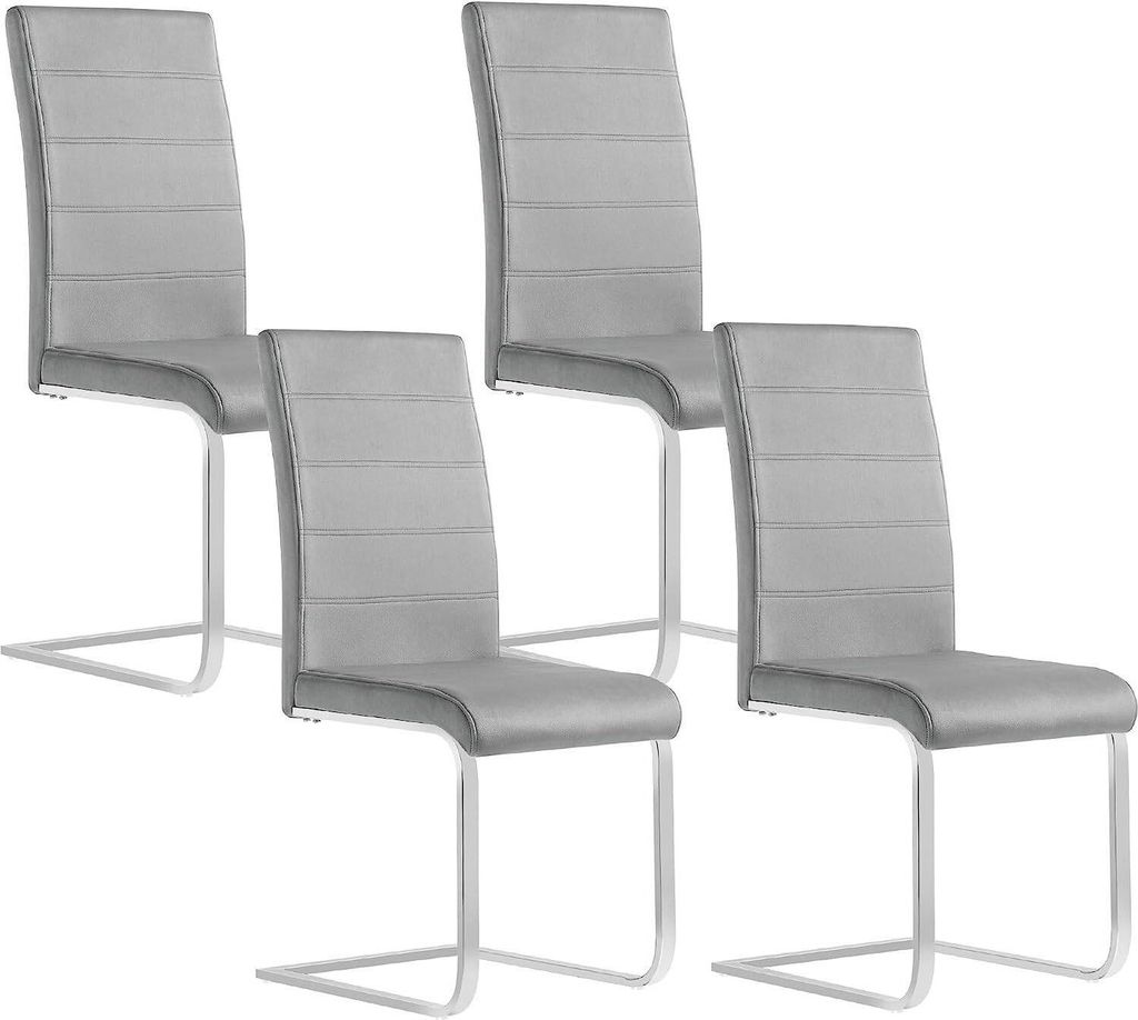 WOLTU Esszimmerstühle 4er Set, Polsterstuhl, Samtstuhl, Dunkelgrau