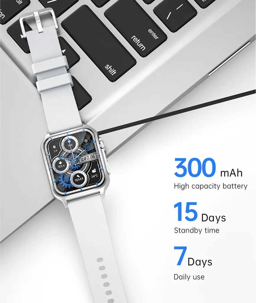 Smartwatch KT64 con schermo touchscreen IPS da 1,96 pollici, BT5.2 | IP67 impermeabile | Ricarica magnetica | Assistente vocale intelligente | Monitoraggio della salute | Chiamate chiare, bracciale in acciaio inossidabile, nero - 8