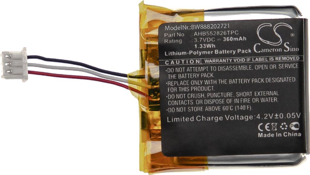 vhbw Akku kompatibel mit Sennheiser SDW 5015, SDW 5016 Wireless Headset Kopfhörer (360 mAh, 3,7 V, Li-Polymer)
