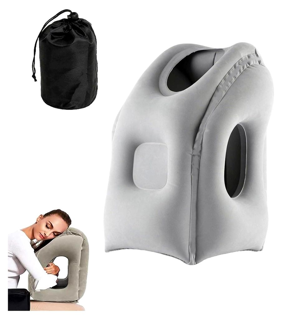 Aufblasbar Nackenkissen Travel Faltbar Reisekissen Inklusive Aufbewahrungstasche StüTzt Kopf Und Kinn, Ideal FüR MittagsschläFchen Im BüRo Und ...
