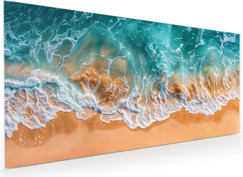 Küchenrückwand Spritzschutz Glas mit Motiv Meereswellen 40 x 40 cm
