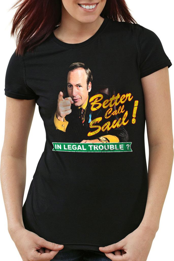 style3 Call Saul T-Shirt Damen, Farbe:Schwarz, Größe:2XL