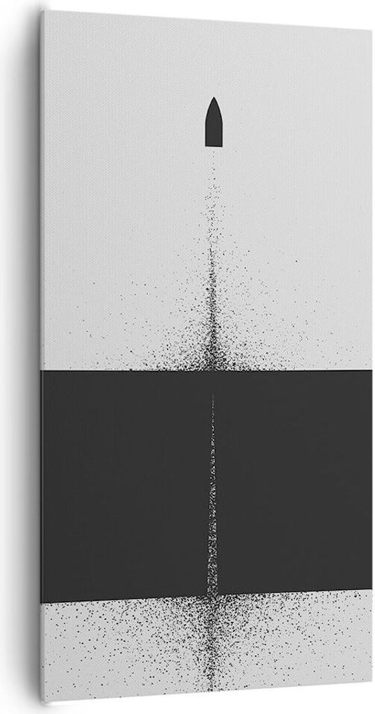Bild auf Leinwand - Leinwandbild - Einteilig - Kugel Schwarzweiß Modern - 65x120cm - Wand Bild - Wanddeko - Wandbilder - Leinwanddruck - Bilder - ...