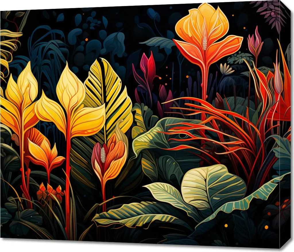 Image Symphonie tropicale 70 x 60 cm - Impression Haute Qualité Vert