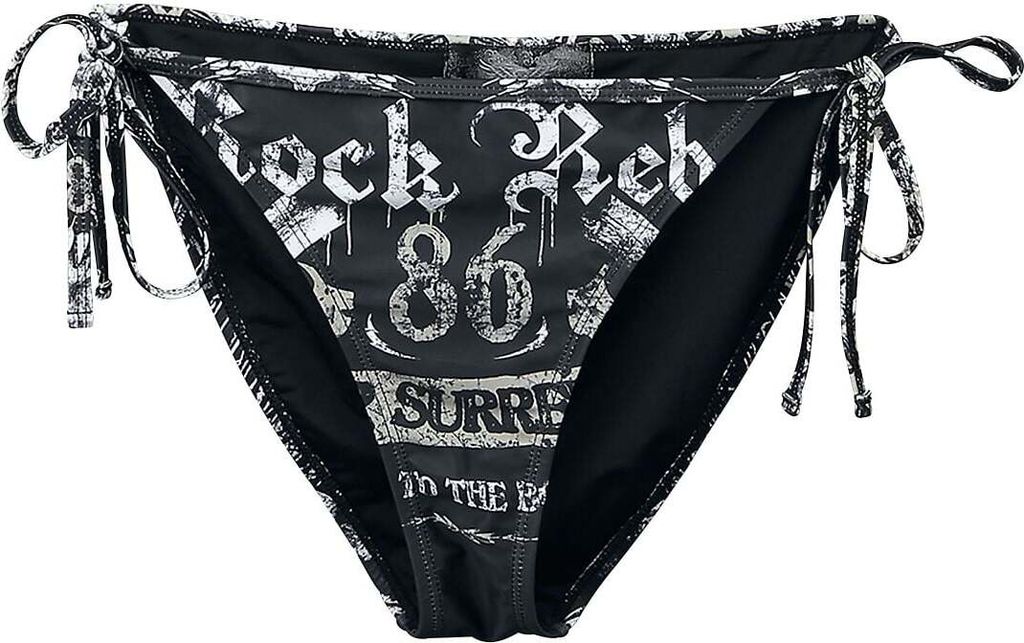Rock Rebel by EMP Damen schwarze Bikini-Hose mit Print M