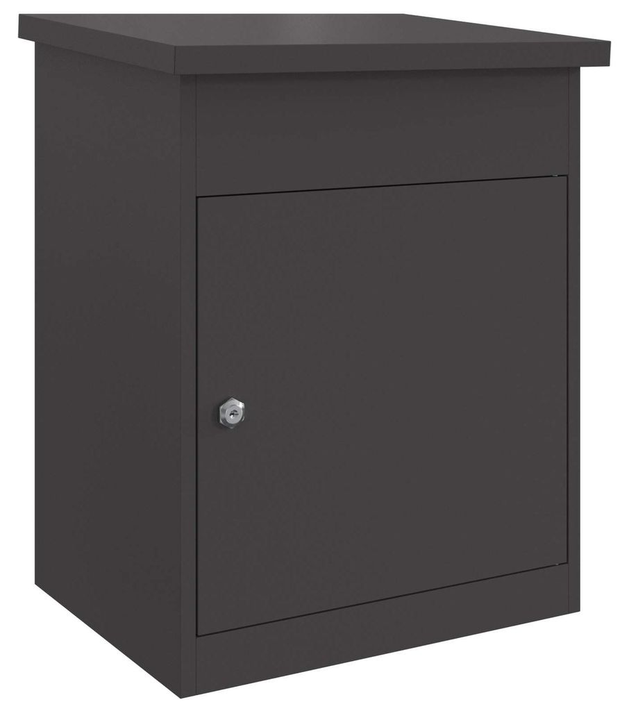 vidaXL Paketdrop-Box mit Speicher Schwarz 47,5 x 38 x 59 cm Produktbild 