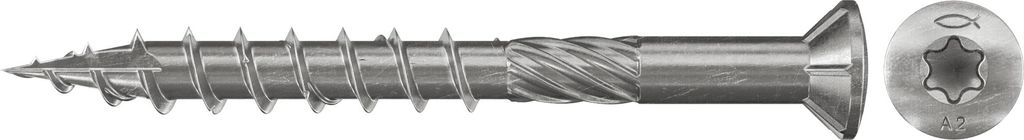 Vis terrasse FTS-ST FISCHER 5 x 60 A2P - Boite de 500 - Image du produit 