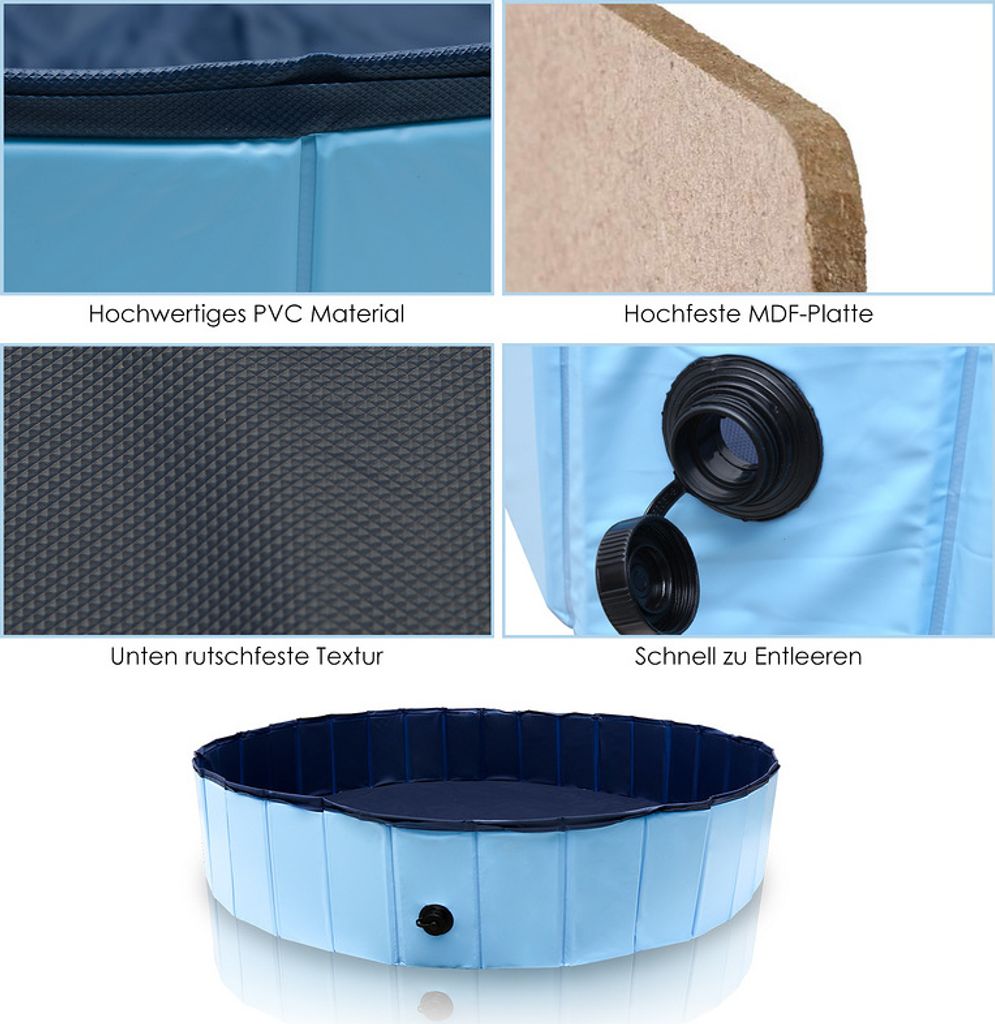 Wolketon Dog Pool PVC skladací detský bazén 80 cm lepiaci Obrázok produktu 6