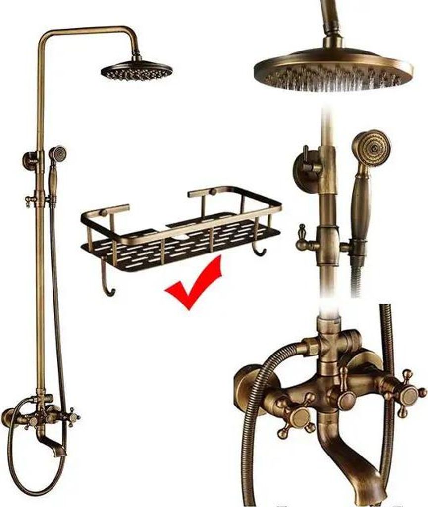 Koupelnová sprchová baterie, nástěnná, dvojitá rukojeť Obrázek produktu 