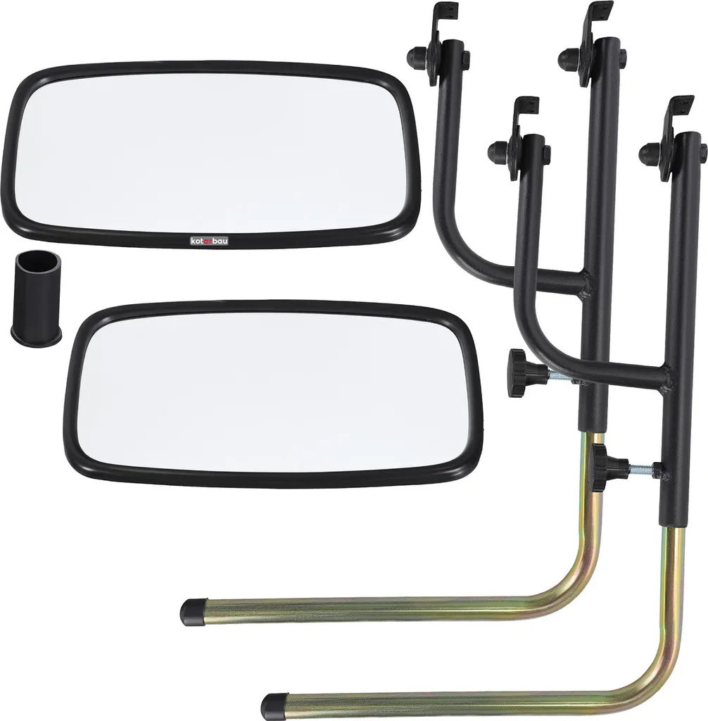 Kit Rétroviseur 28,5x15,5 cm avec Bras Télescopique 48-71 cm en PVC Noir