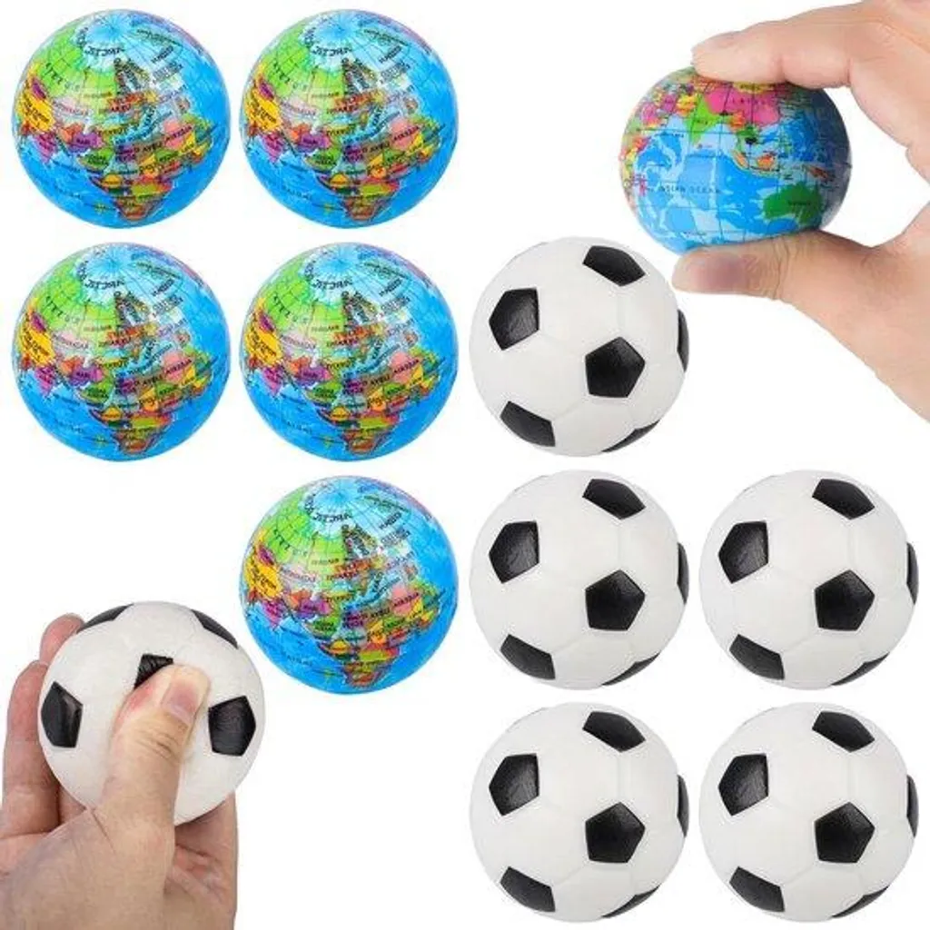 Mini ballons de foot 6 cm en mousse - Lot de 12 pièces ultra souples