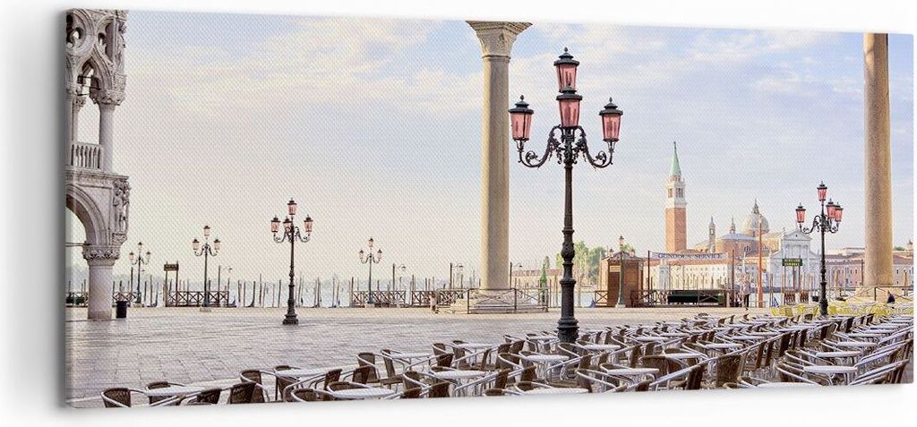 Bild auf Leinwand - Leinwandbild - Architektur Stadt Venedig - 100x40cm - Wand Bild - Wanddeko - Leinwanddruck - Bilder - Kunstdruck - Wanddekorati...