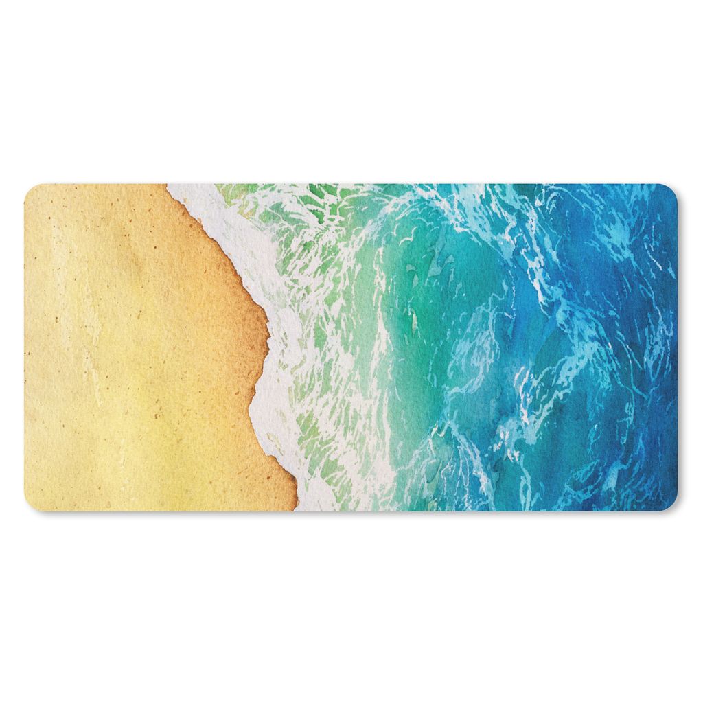 MuchoWow Schreibtischunterlage Meer - Golf - Strand 80x40 cm - XXL Mauspad - Gaming Mauspad