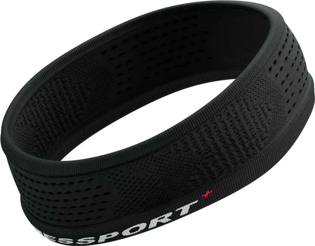 Bandeau Running Compressport Thin On/Off Noir - Ultra Léger et Respirant