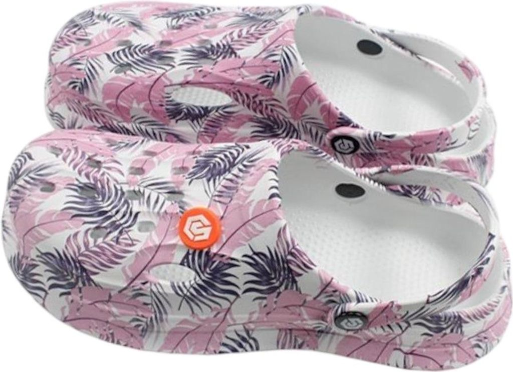 Clogs mit bunten Blumenmuster