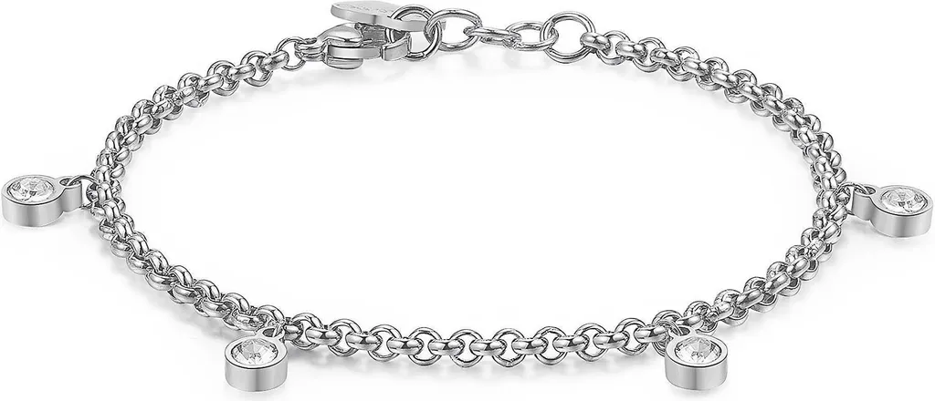 Bracciale con pietre sintetiche e dettagli oro, elegante e luminoso