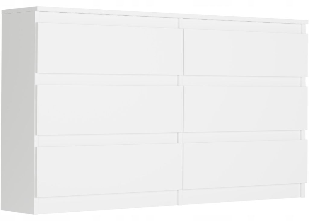 Komoda 140 cm 6 zásuvek skříňka FRAMIRE R-140 bílá Obrázek produktu 