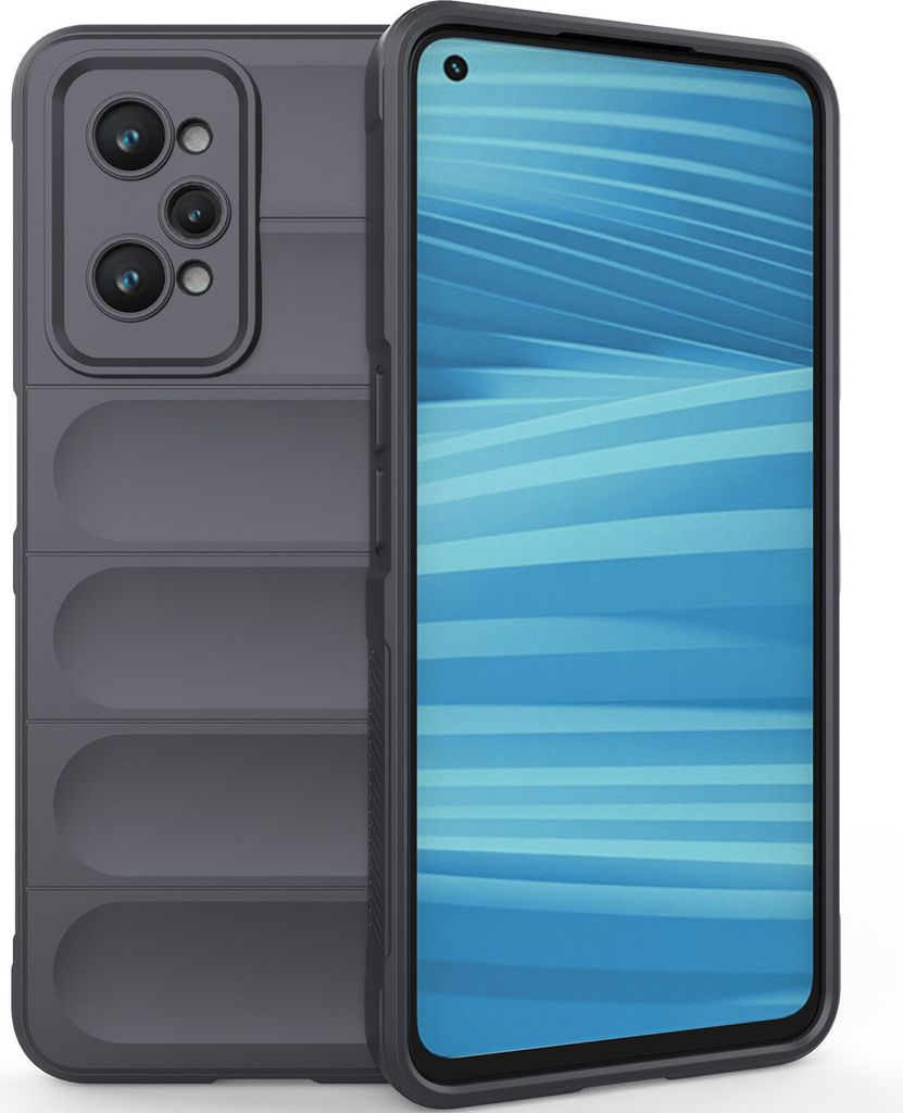 Handyhülle für Realme GT2 Weich TPU Silikon Stossfest Anti-rutsch Hülle Dunkelgrau