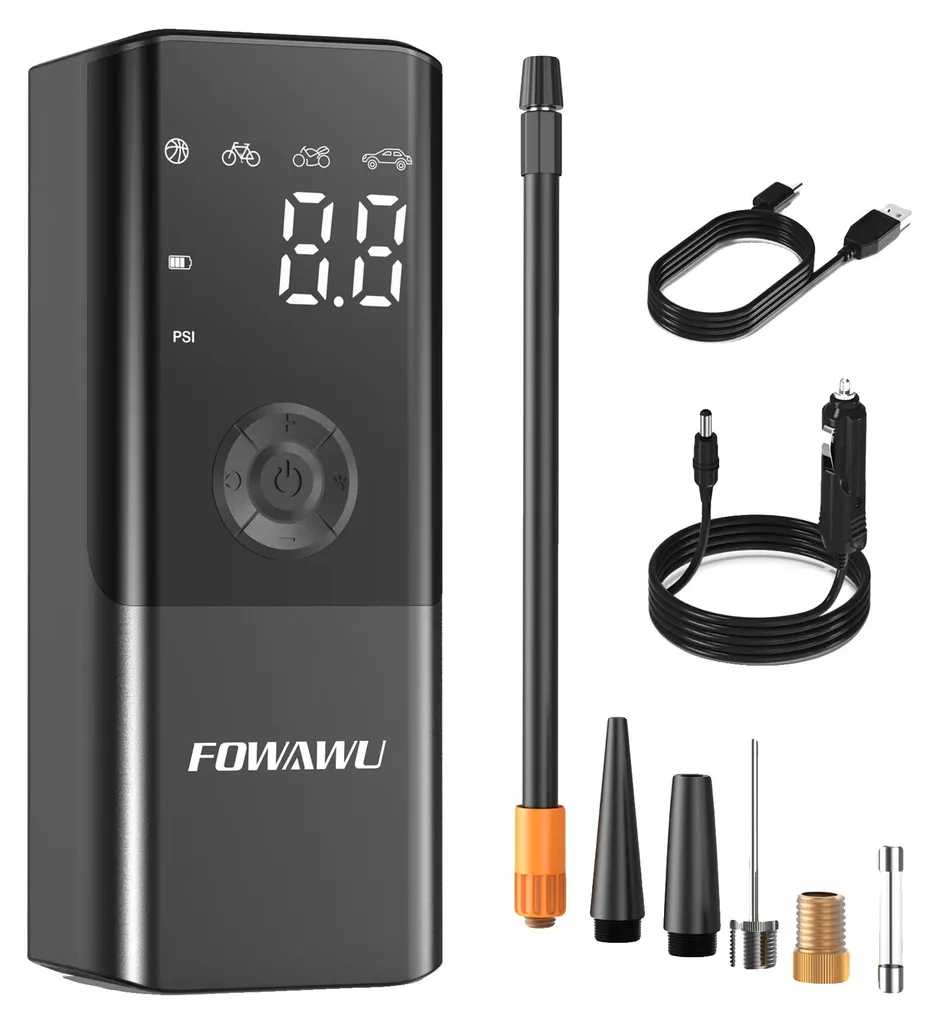 Gonfleur sans fil 6000mAh avec écran LCD - Pompe haute pression 35l/min