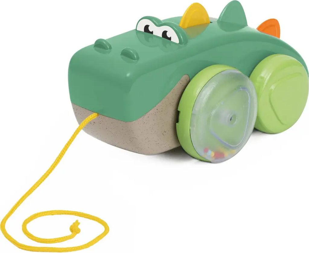 Chicco, Krokodil Pull Along Eco+, Nachziehspielzeug, 50 cm Langes Seil, Räder mit Kugeln, Taumelbewegung, Recycelter Kunststoff, Italy, Kinderspie...