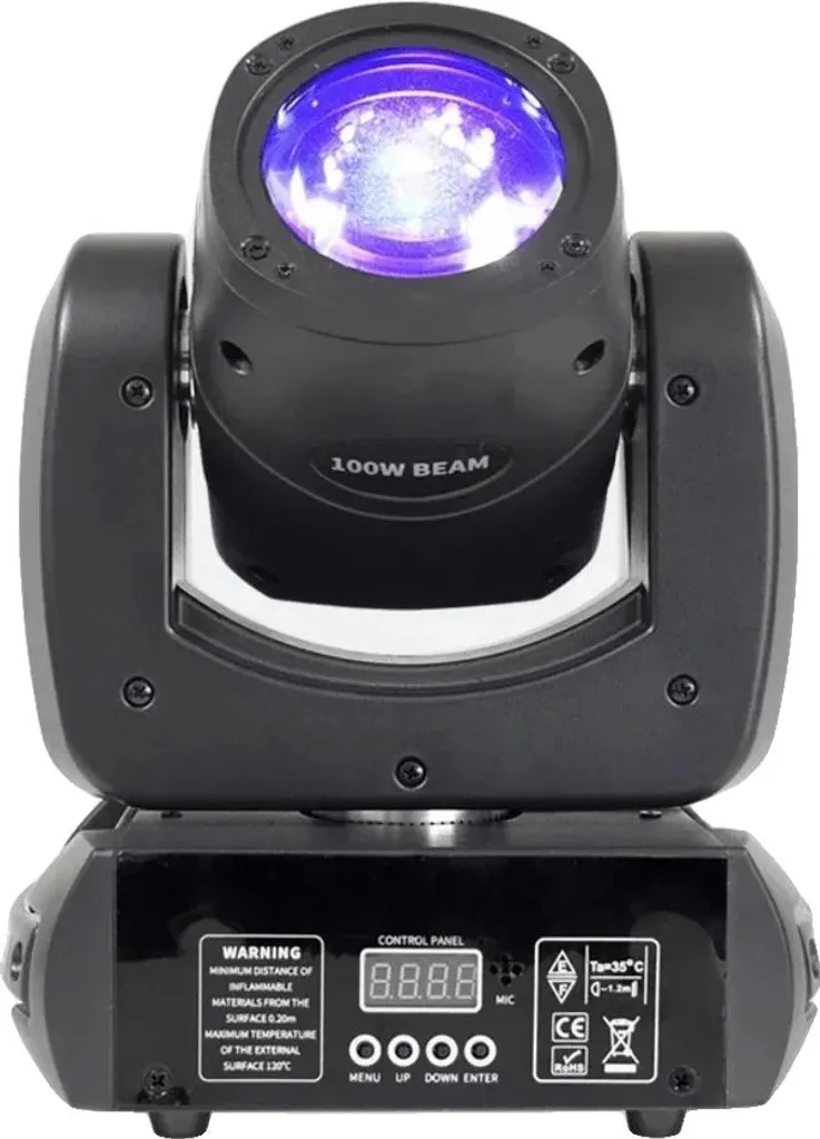Projecteur Lyre LED à Tête Mobile 100W avec 11 Canaux DMX et 7 Couleurs