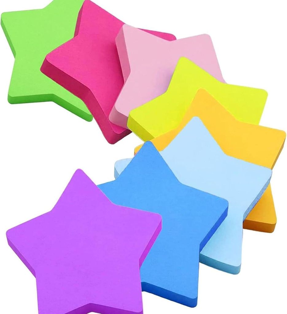240 Blatt Farbige Haftnotizen, Selbstklebende Klebezettel, Stern Haftnotizen, 8 Brillante Farben, Page Marker für Erinnerung Checkliste oder To Do...