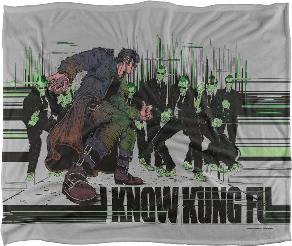 Matrix - "I Know Kung Fu" Decke, Seidig, Supersoft TV25440 (152 cm x 127 cm) (Bunt/Bunt)