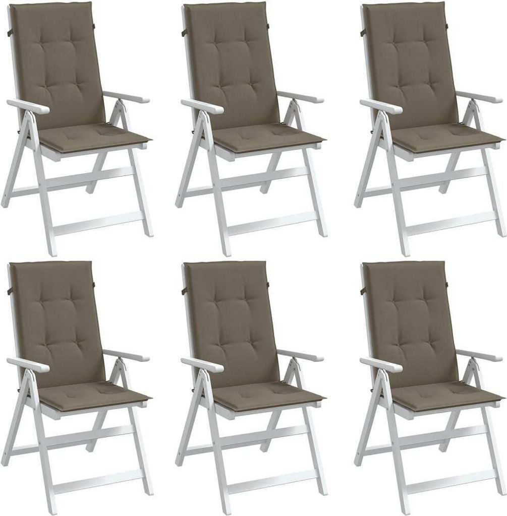 Design Hochlehner-Auflagen 6 Stk. Melange Taupe 120x50x4 cm Stoff, Klassische Sofas 2024 Neu
