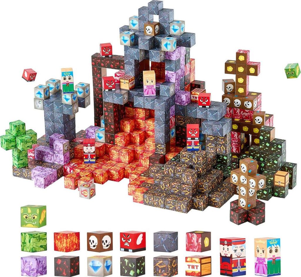Magnetische Bausteine 150-teiliges Set „Dunkles Schloss“ STEM Montessori Sensorisches Spielzeug