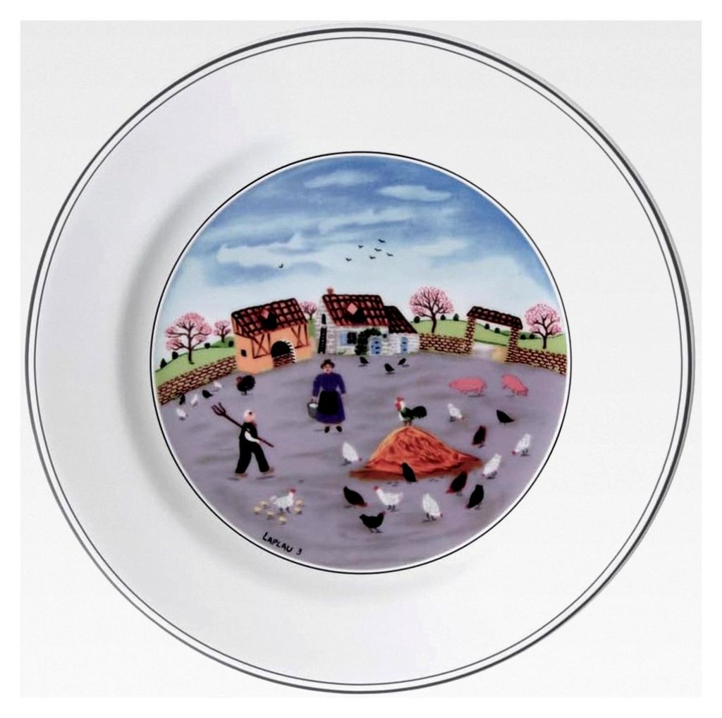 Frühstücksteller "Hühnerhof", Spülmaschinenfest, Mikrowellensicher, Keramikteller, Essteller, Speiseteller, Geschirr, Premium Porzellan