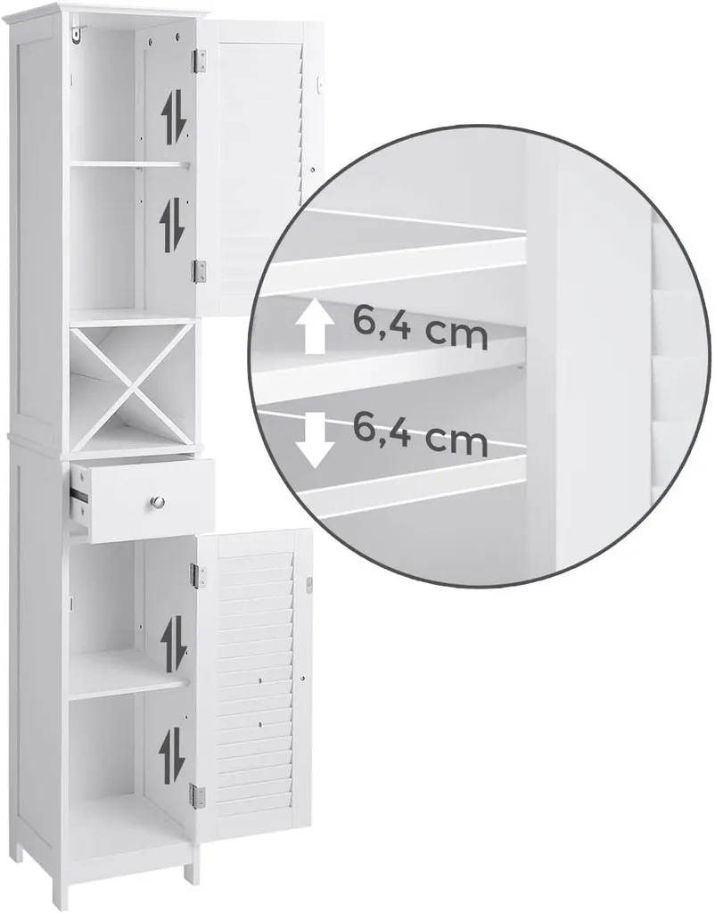 Meuble de Rangement Anti-Humidité pour Salle de Bain Étroite