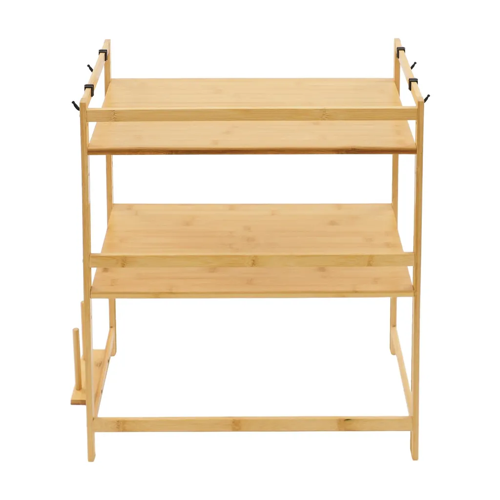 Support micro-ondes extensible bois, organisateur de plan de travail - 2