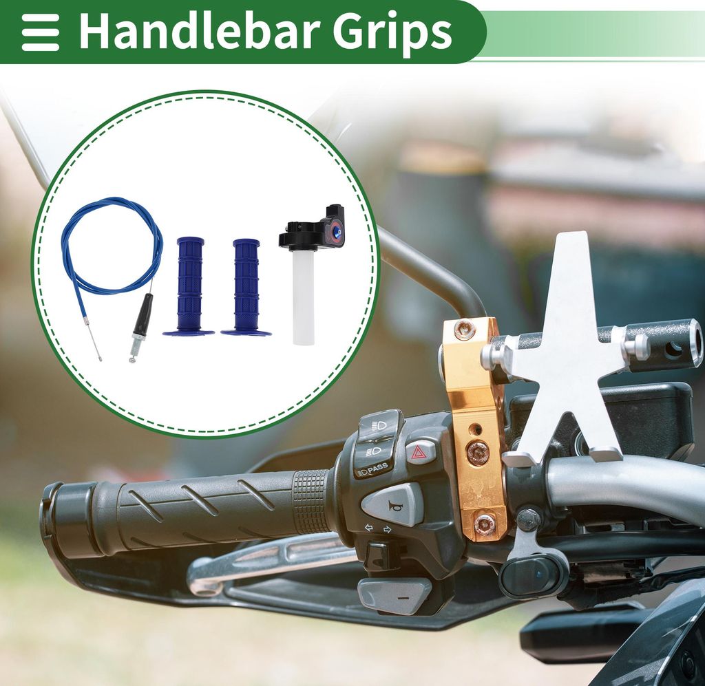 7/8" 22mm 15/16" 24mm Motorrad Handgriffe Cover Kit Rutschfeste Gummi Lenkergriffe für Motorroller Scooter Fahrrad ATV Dunkelblau 1 Set