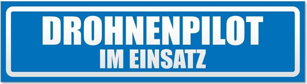 Kiwistar - Autoaufkleber - Blau - 45 x 12 cm - Drohnenpilot Im Einsatz invertiert - Hinweis Aufkleber Sticker für Auto, Kfz, Fahrrad, PKW, LKW