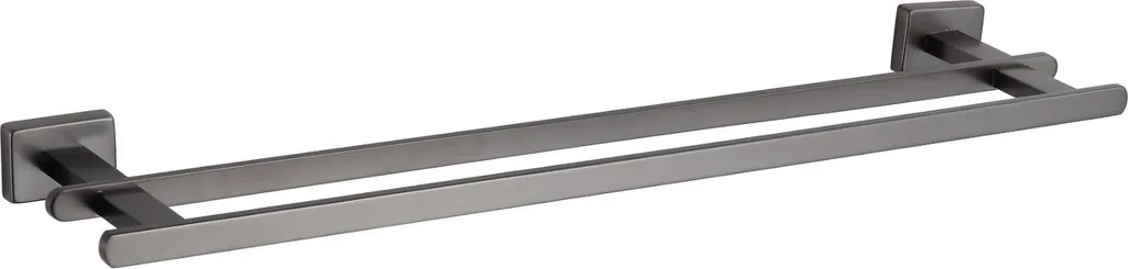 Mexen Arno doppio appendino per asciugamani, grigio canna di fucile spazzolato - 7020725-66