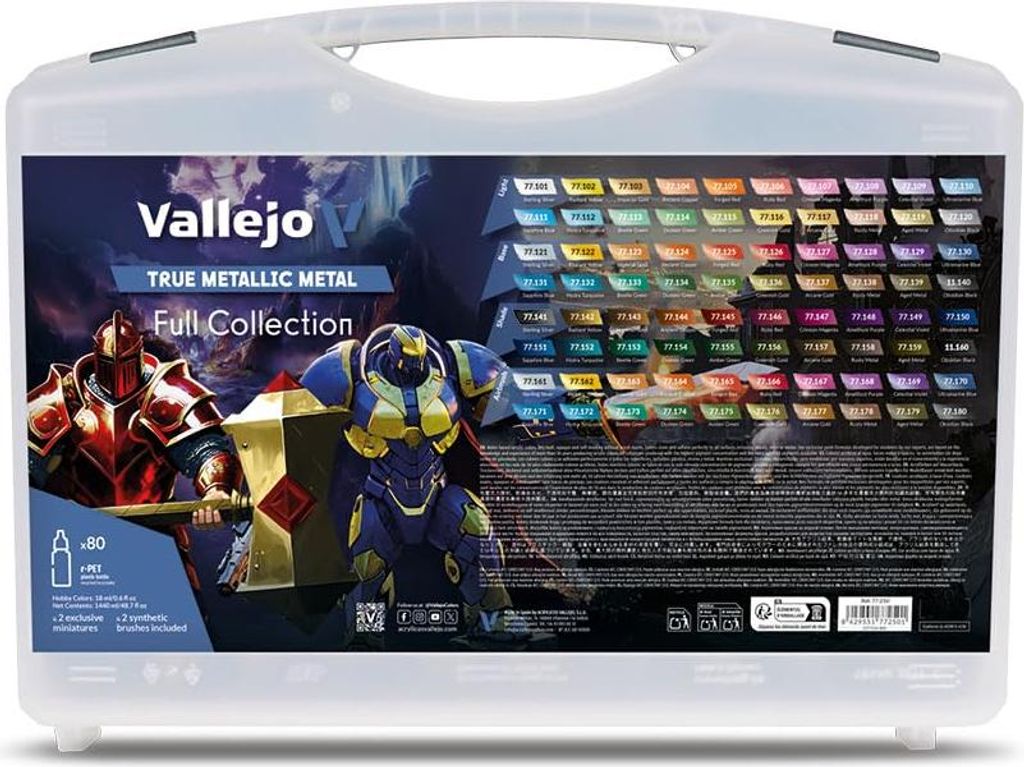 Vallejo True Metallic Metal Color Case 80 Fläschchen