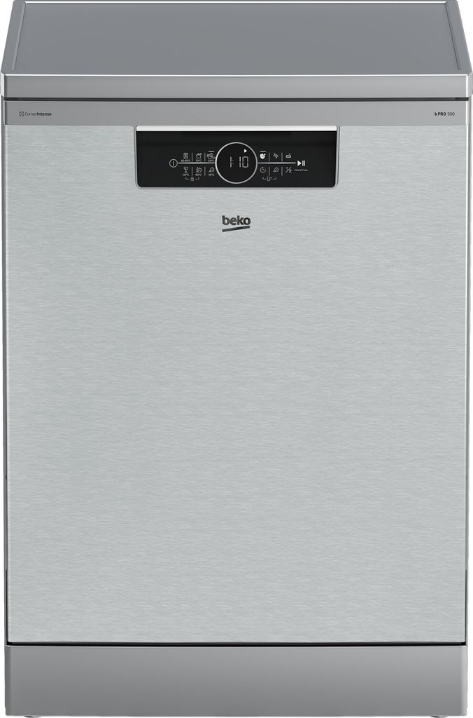 A front view of a freestanding dishwasher.
