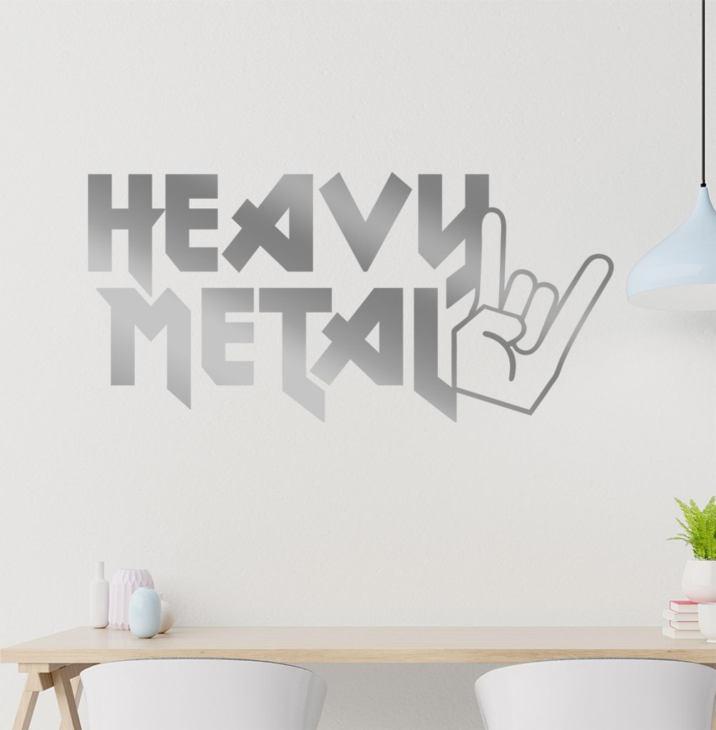 KIWISTAR Heavy Metal Hand Hörner - Hardrock Rock Zeichen Wandtattoo in 6 Größen - Wandaufkleber Wall Sticker - Dekoration, Küche, Wohnzimmer, S...