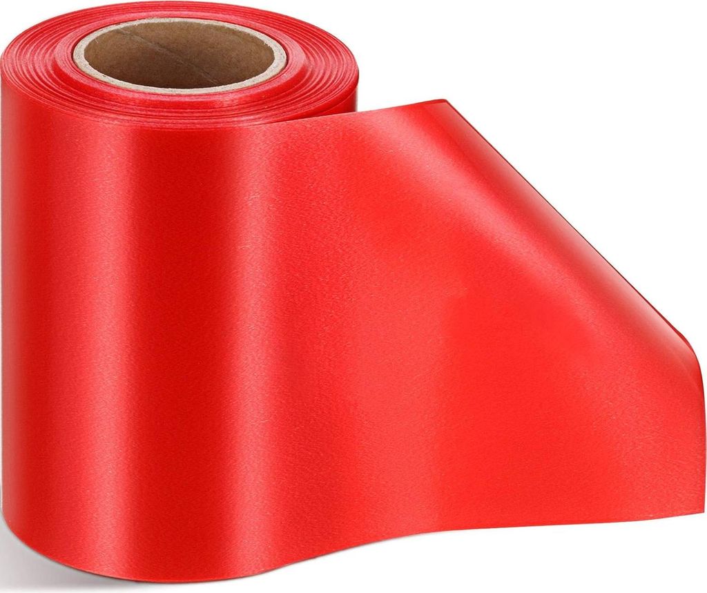 Außenband Poly Satinband Blumen Handwerksdekoration Aspidistra Blattmuster Band Ostern Urlaub Außendekoration (Rot 105 cm x 70 m)
