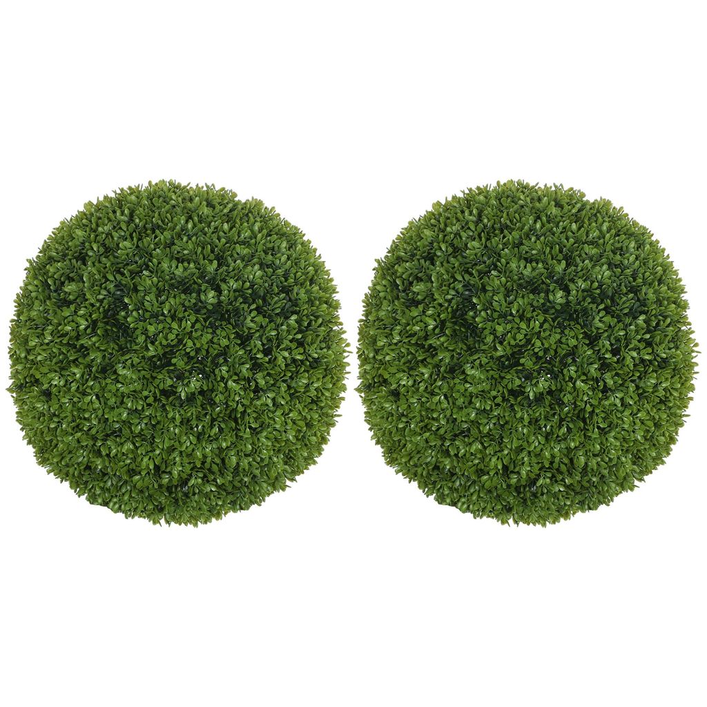 2er Set künstliche Buchsbaumkugel 40 cm Kunstpflanze, Plastik künstliche Pflanzen Buchsbaumkugel, Fake Plant für Wohnzimmer Schlafzimmer Garten ...