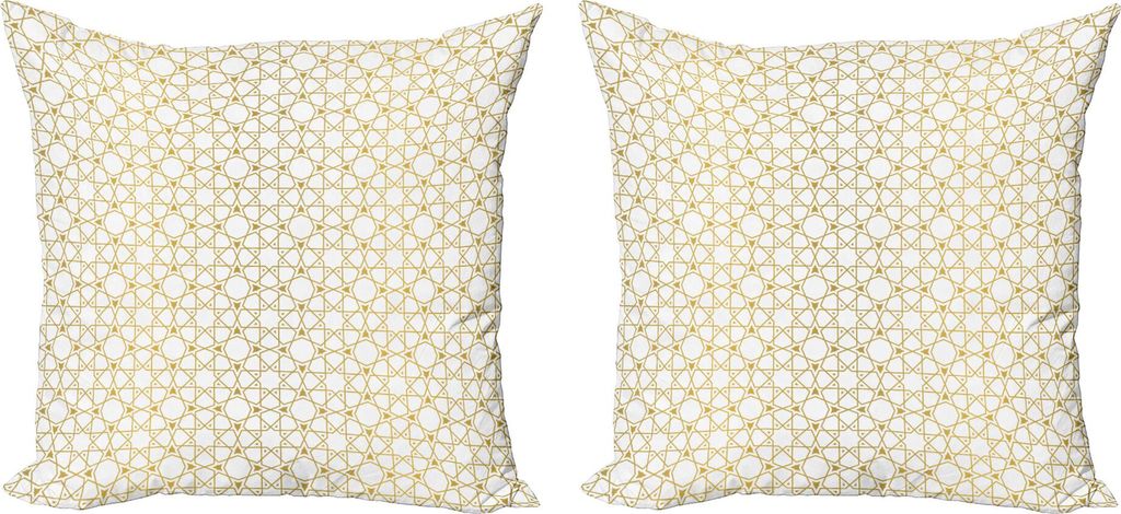 ABAKUHAUS marokkanisch Kissenbezug Set (2Stück), Geometrisches Girih-Muster in den Quadraten und im Stern mögen traditionellen Kunstdruck der For...