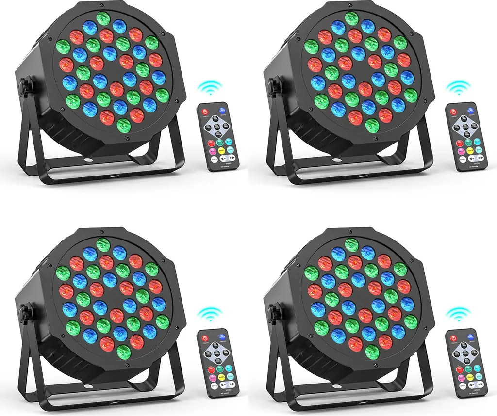 Lumières RGB Par Écoénergétiques 4 Unités avec Multiples Modes de Jeu - 2